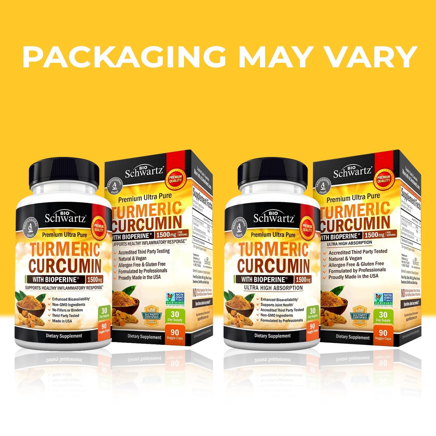 Turmeric Curcumin with Black Pepper Extract 1500mg - High Absorption BioSchwartz Au supplements