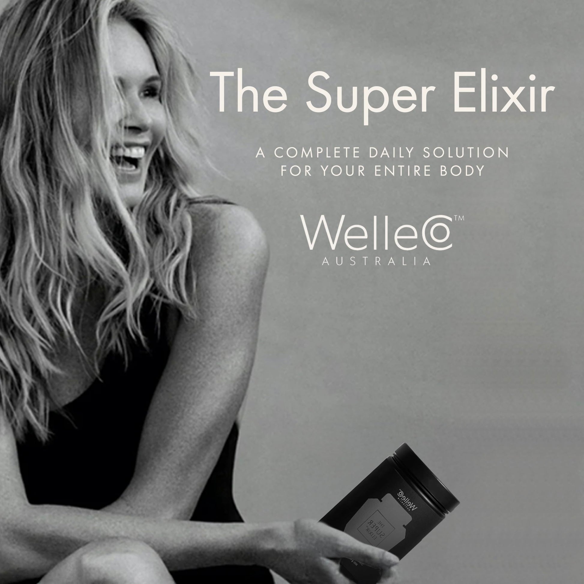 WelleCo The Super Elixir Daily Greens Powder, Probiotic Drink Mix with Whole Foods, Gluten Free, Vegan Gut Health Powder, Energy, Immunity, Healthy Skin, Hair & Nails (300g, Lemon Ginger) WelleCo Au supplements