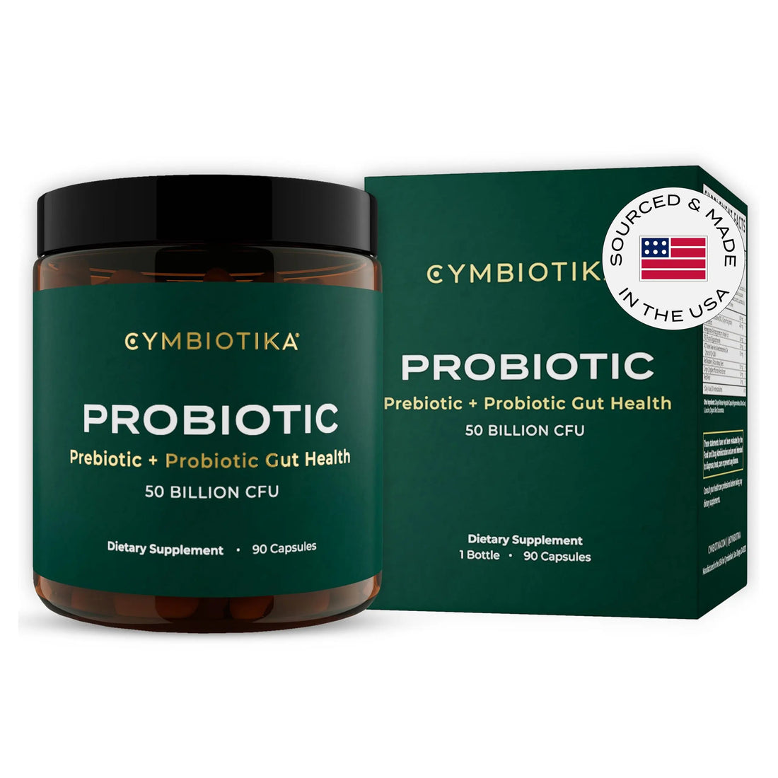 CYMBIOTIKA Probiotic + Prebiotic, 60 Billion CFU - 19 Strains, Gut Health Supplement for Women & Men, Immune Support, Digestive Health, & Gut Balance, 90 Capsules, 1 Month Supply, Made in USA CYMBIOTIKA Au supplements