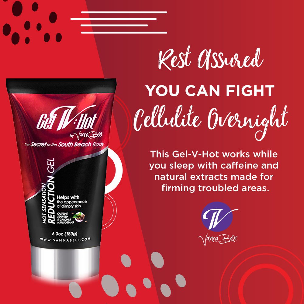 Vanna Belt Gel-V Hot Cream for Cellulite, 6.3 oz - Effective Nighttime Belly Fat Burning V VANNA BELT Au supplements