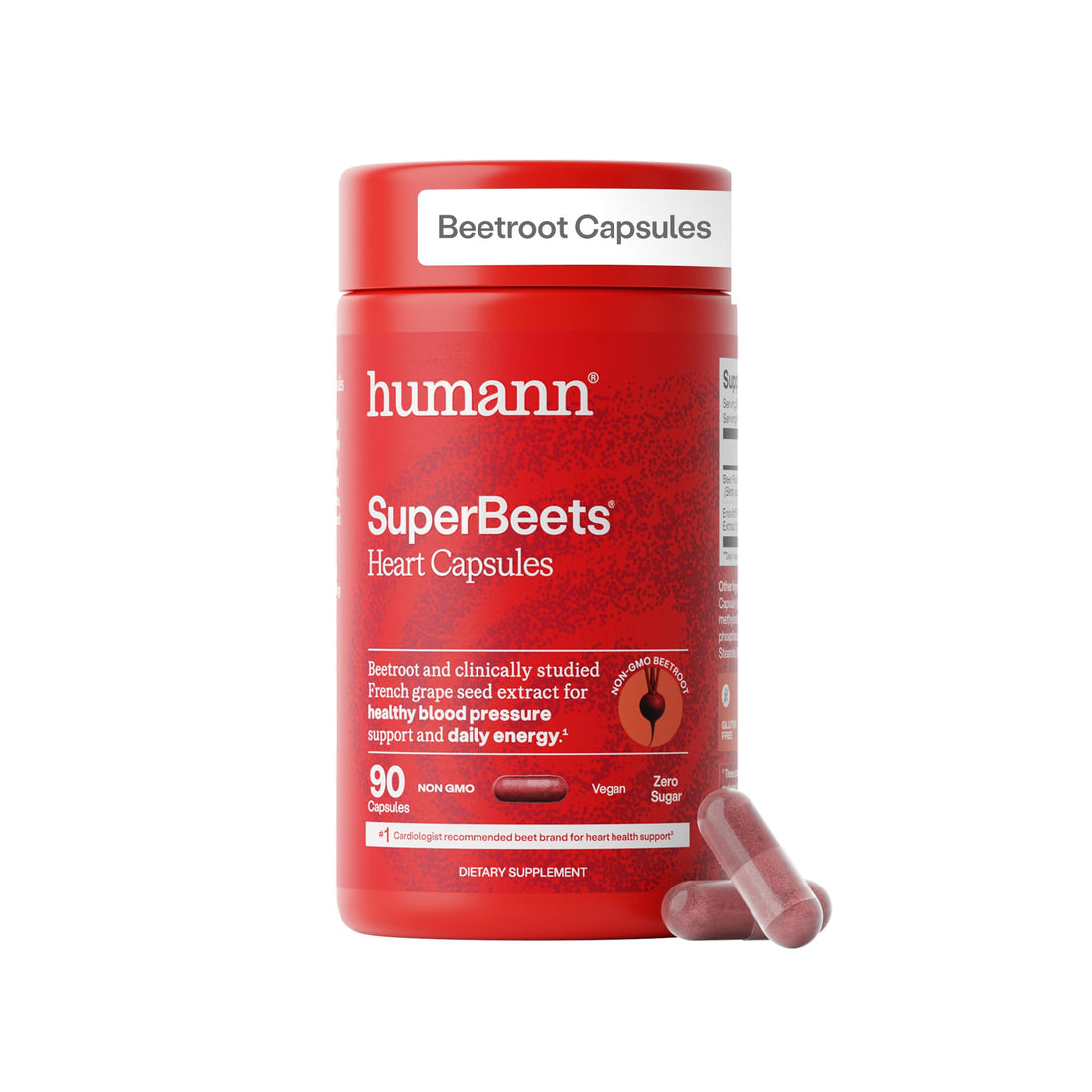 Humann SuperBeets Beet Root Capsules Quick Release 1000mg, Helps Support Nitric Oxide Production, Blood Pressure Support, Heart Health, Contains Non-GMO Beetroot Powder, Studied Antioxidants, 90 Count Humann uk supplements