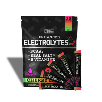 Enhanced Powder Stick Packs (Cherry Limeade- 20 Packets) Sugar Free + BCAA B Zeal Naturals Au supplements