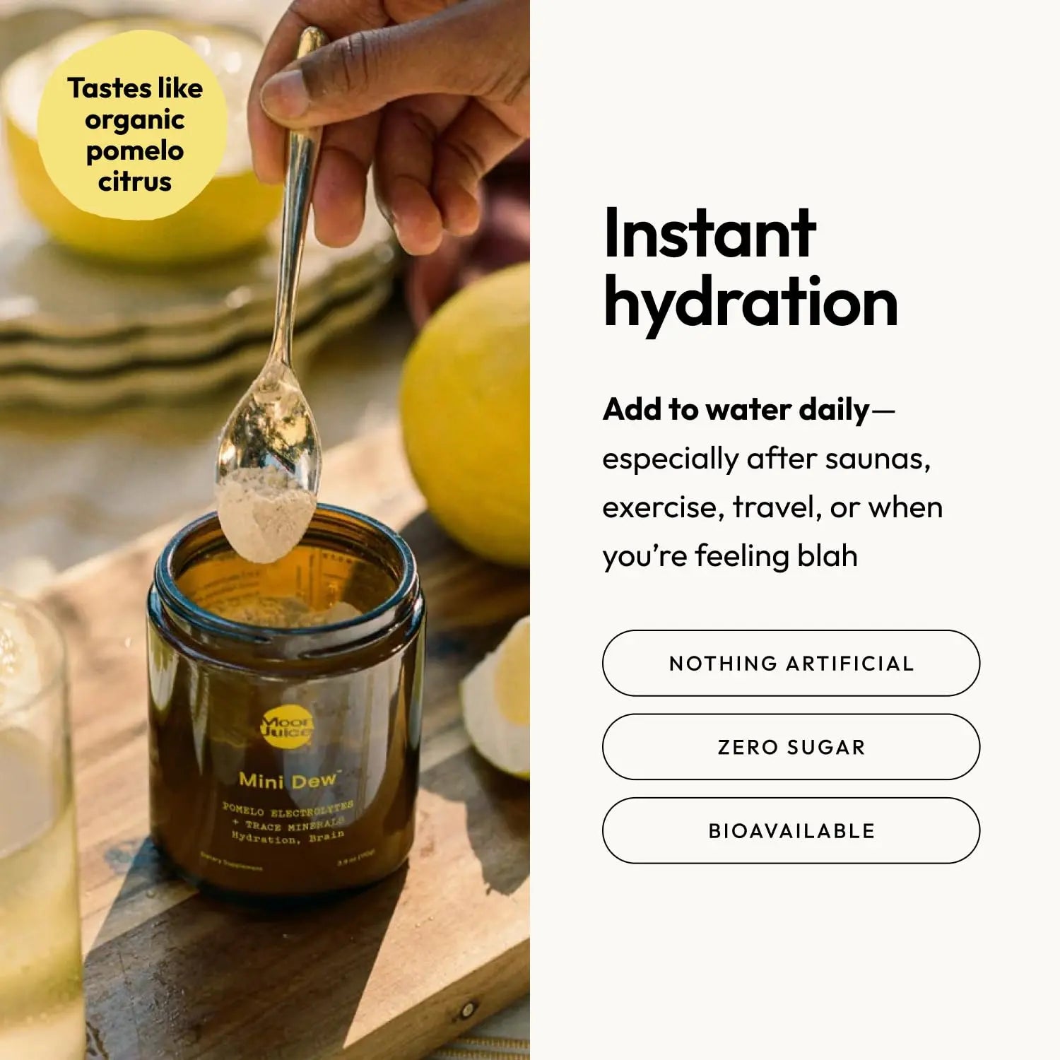 Moon Juice Mini Dew Electrolytes Powder - Sugar Free Minerals & Electrolyte Hydration Powder for Instant Hydration & Brain Support - Magnesium, Calcium, Potassium, Pink Salt, Pomelo, 30 Servings Moon Juice Au supplements