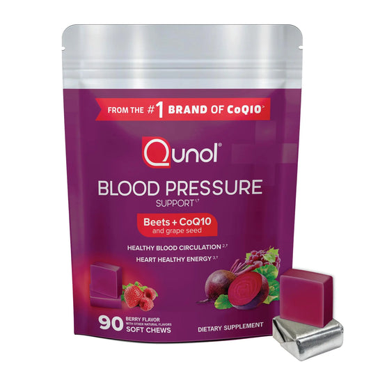 Qunol Beets Chews for Blood Pressure Support, 3 in 1 Beets + CoQ10 + Grape Seed Extract, QunolAU supplements
