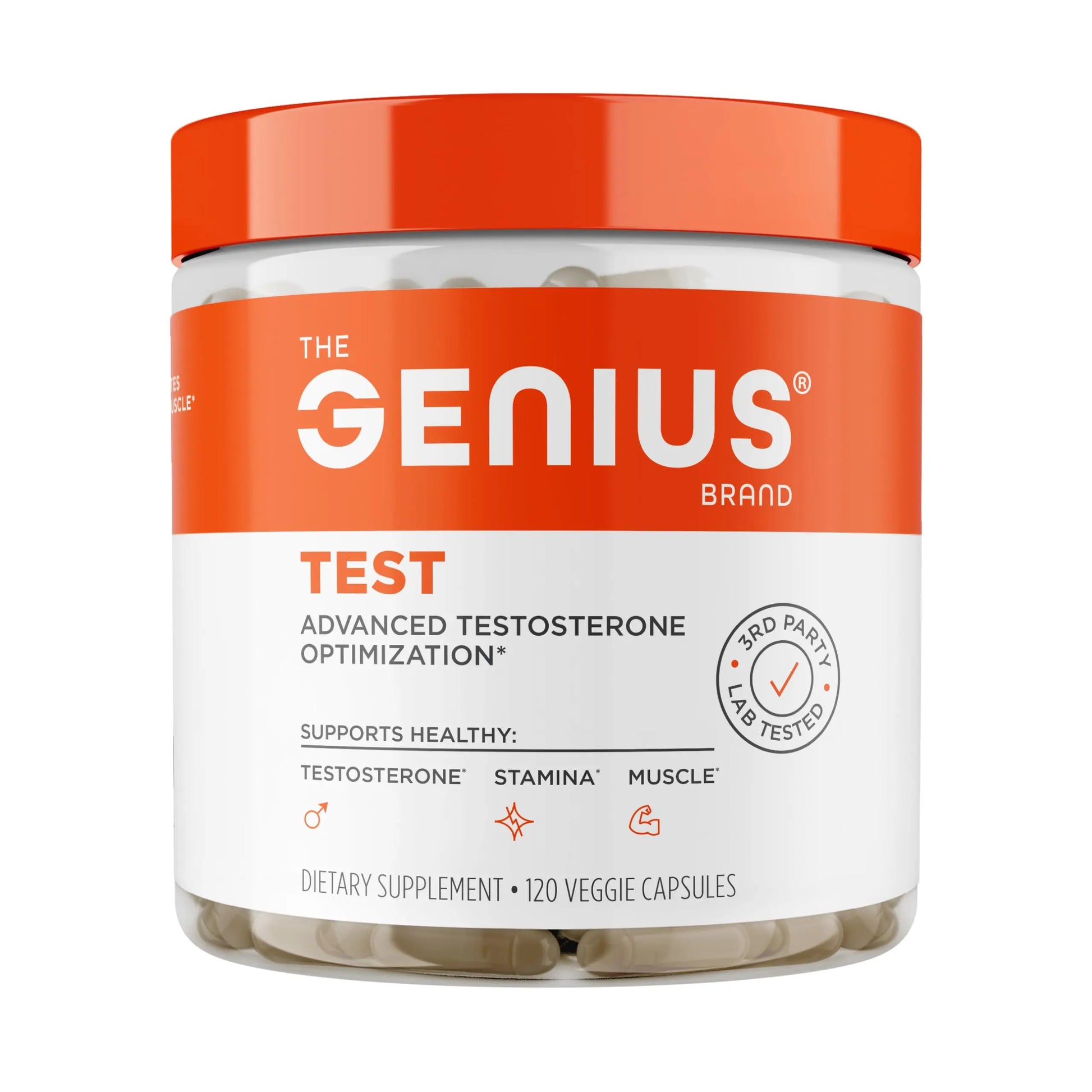 Genius Test, Advanced Testosterone Booster for Men - Natural Stamina, Endurance, Energy & Strength Enhancing Supplement - Lean Muscle Builder, Brain & Libido Support Male Supplements, 120 Veggie Pills The Genius Brand Au supplements