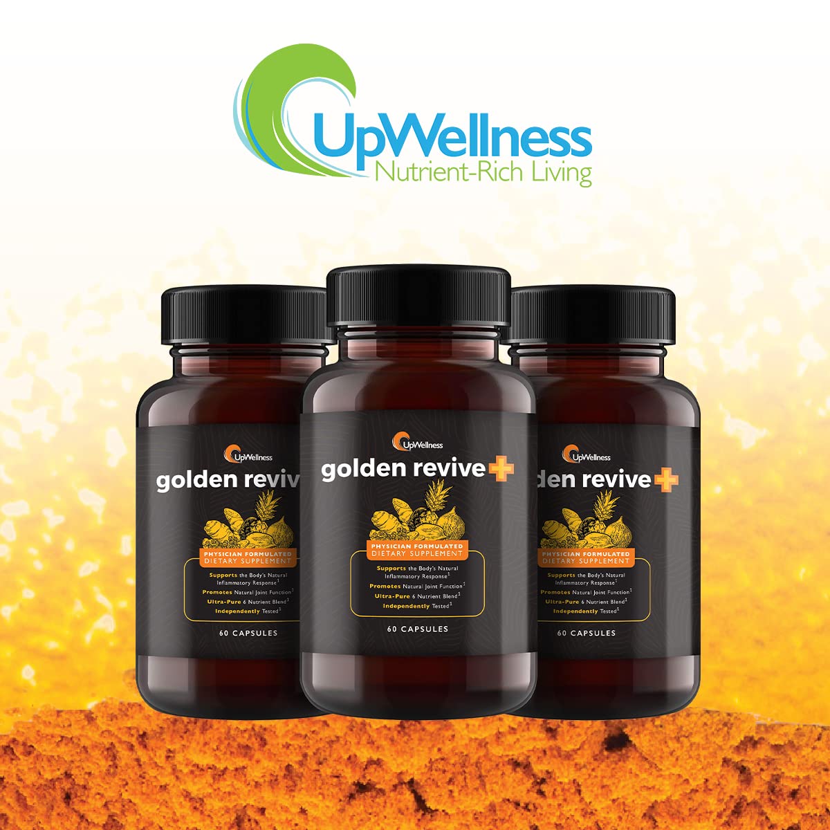 UpWellness Golden Revive + Joint Support with Quercetin, Magnesium, and Turmeric UpWellness Nutrient-Rich Living Au supplements