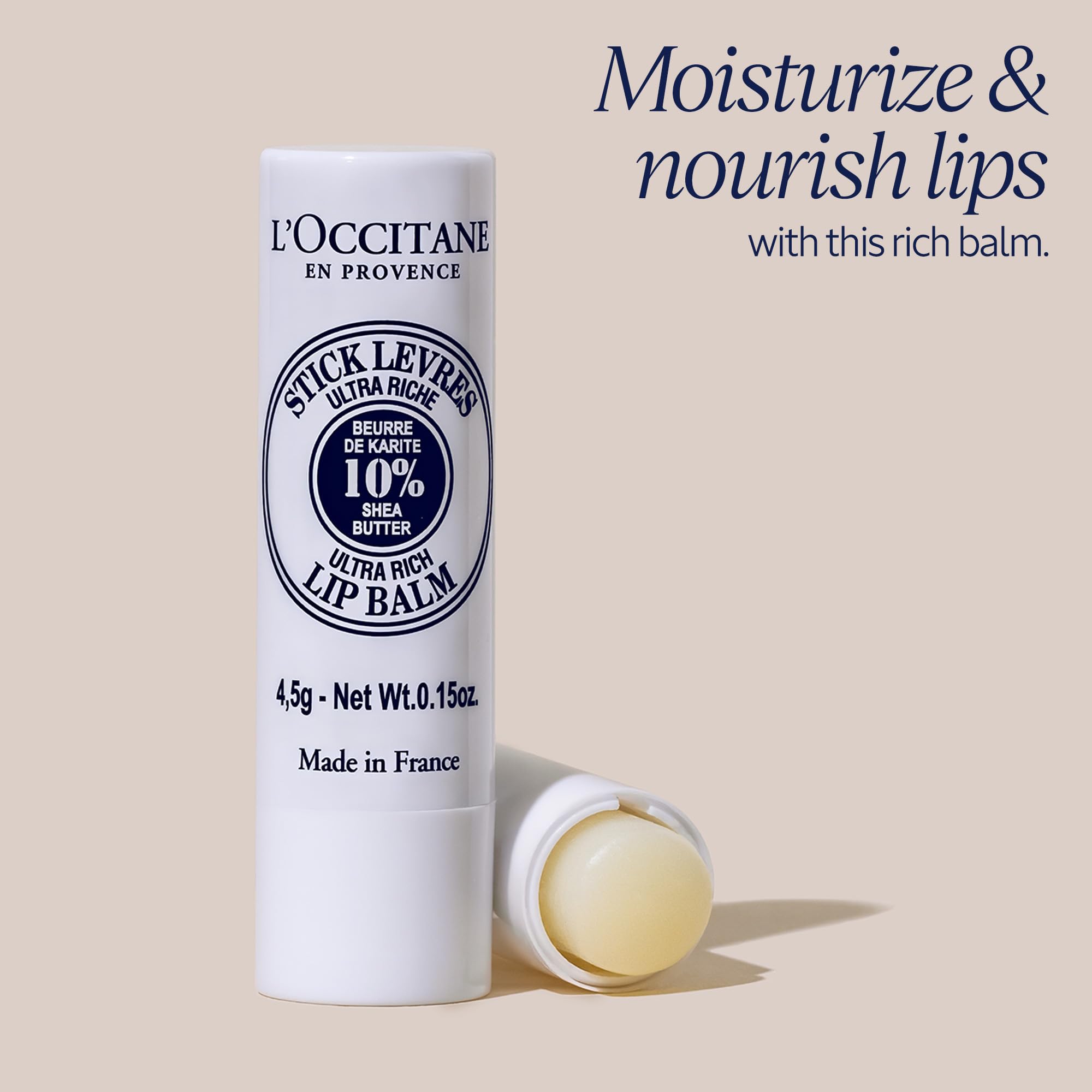 L'OCCITANE 10% Organic Shea Butter Ultra Rich Lip Balm Stick, Moisturizes, Nourishes, Repairs & Softens Dry, Chapped Lips, Long Lasting, Vegan L'OCCITANE Au supplements