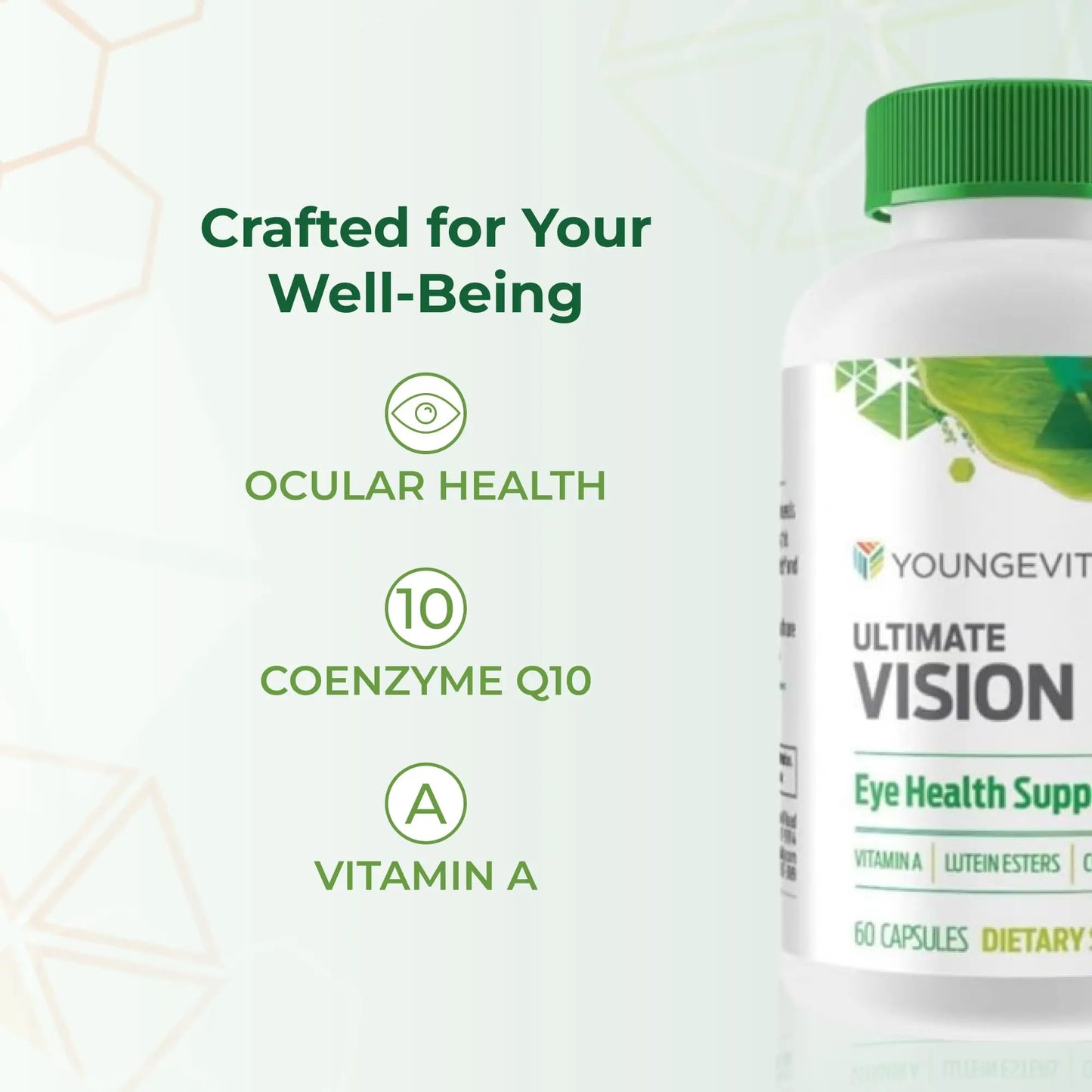 Youngevity Ultimate Vision FX™ - Eye Vitamin & Mineral Supplement Blend - Lutein, CoQ10, Vitamins A, C, E, Zinc, Chromium, Selenium for Eye Health (60 Capsules) YoungevityAU supplements