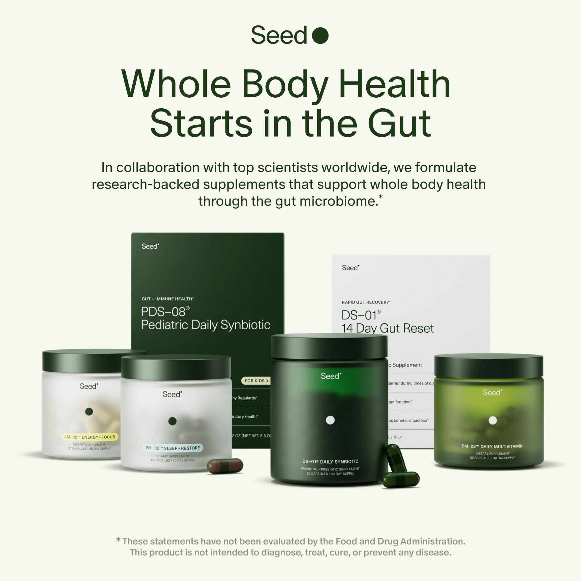 Seed DS-01 Daily Synbiotic - Prebiotic and Probiotic for Women & Men - Digestive Health, Gut Health, Immune Support, Bloating & Constipation Relief - Vegan & Shelf-Stable - 60 Capsules (30-Day Supply) SeedUS supplements