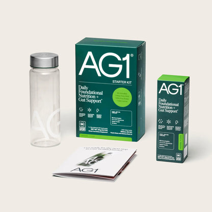 AG1 Athletic Greens 7-Day Starter Kit – All-in-One Greens Powder with Multivitamin, Probiotics, Superfoods – Includes 7 Travel Packs, BPA-Free Shaker & Habit-Building Journal AG1AU supplements