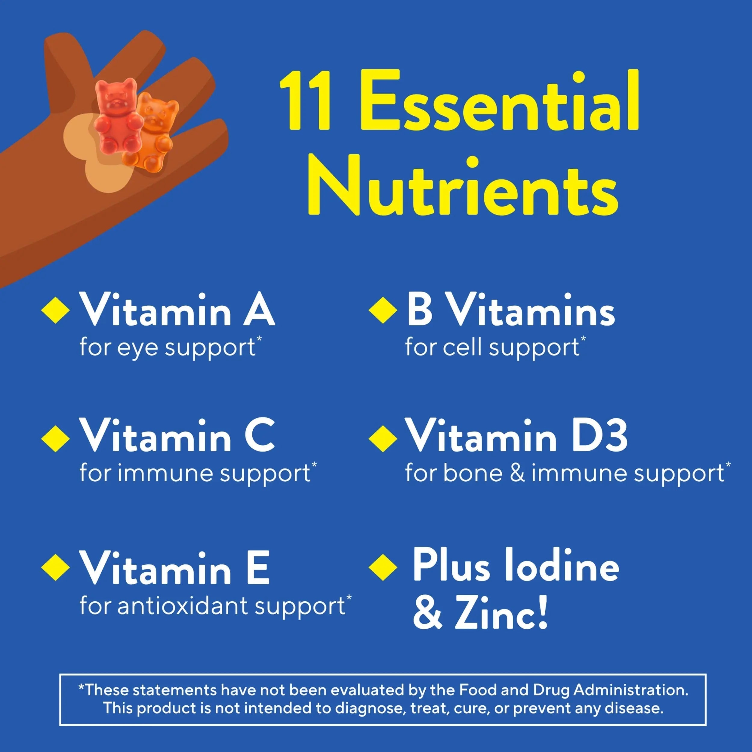 L’il Critters Gummy Vites No Sugar Added Daily Gummy Multivitamin for Ages 2+ Toddlers & Kids, Vitamin C, D3 for Immune Lil Critters Au supplements