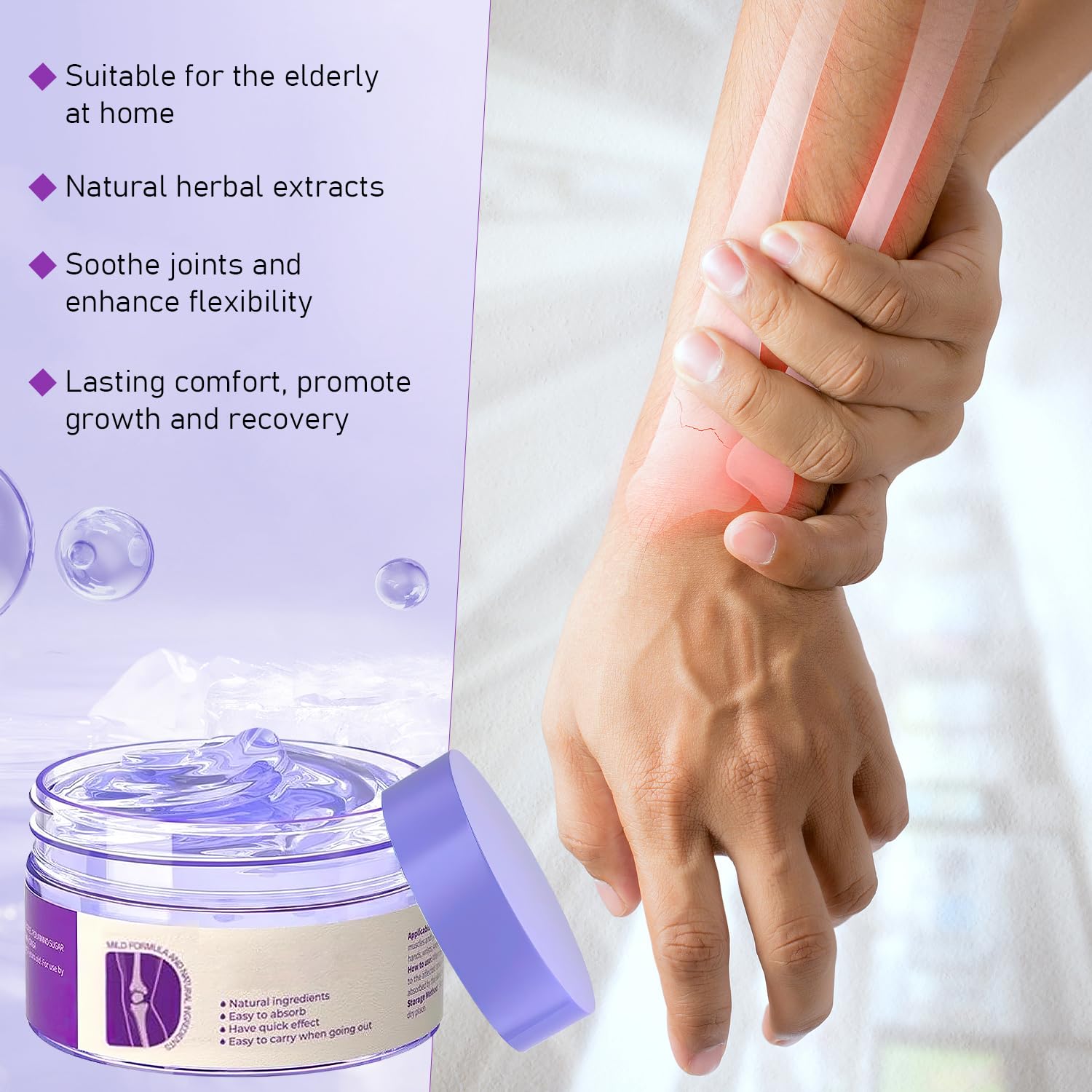 2PCS Soothing Relief Massage Gel, Joint Gel Purple Gel Cooling Activities Throughout The Body, Soothing Knees, Lumbar, Neck, Back, Shoulders, Hands, and Feet iaredon Au supplements