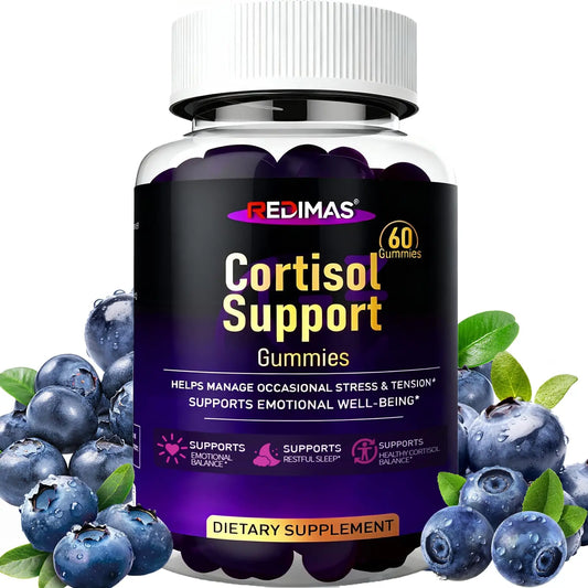 Redimas Cortisol Gummies for Women & Men with Ashwagandha, Magnesium, L-Theanine and Multivitamin, Vegan Chewable Gummies for Daily Lifestyle Balance, Convenient Adult Supplement, 60 Count RedimasAU supplements