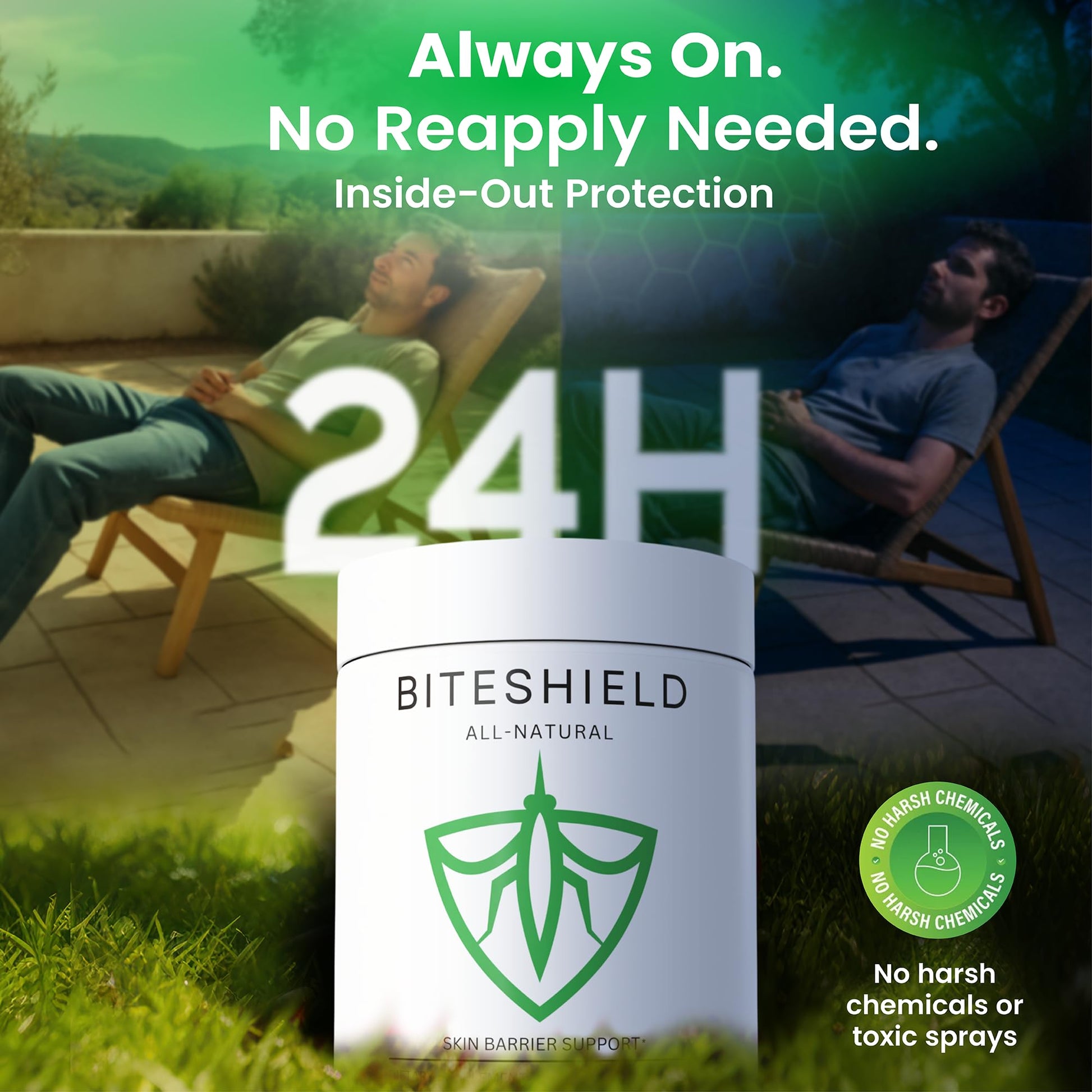 All-Natural Daily Supplement for “Bite Magnets” – 24/7 Plant-Based Alternative to Mosquito Repellents, Insect Sprays & Bug Sprays – Supports Skin, Wellness & Outdoor Comfort BITESHIELD Au supplements
