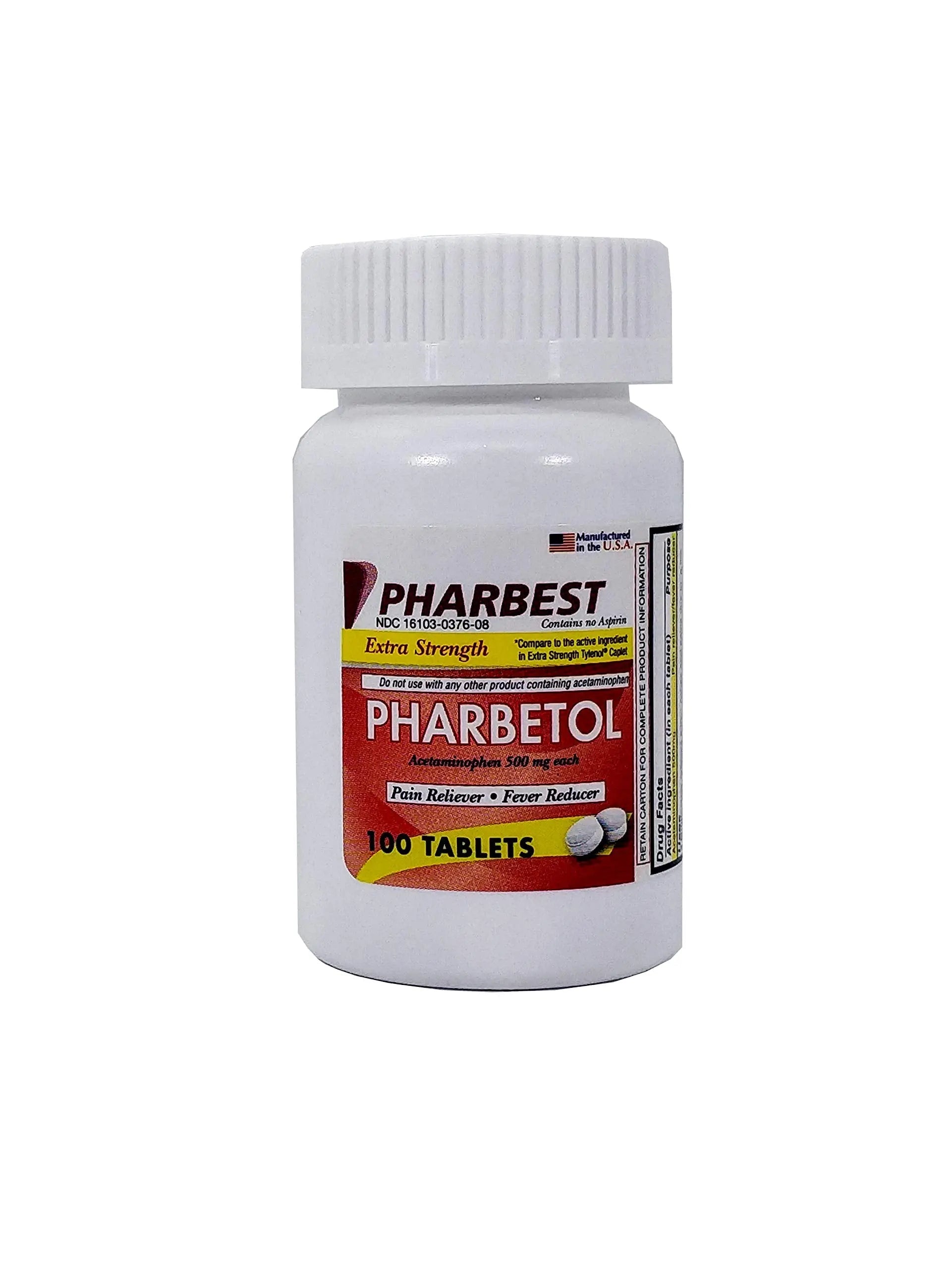 Pharbetol 500mg Extra Strength Tablets 100 Count (Generic Extra Strength) PHARBEST PHARMACEUTICALS Au supplements
