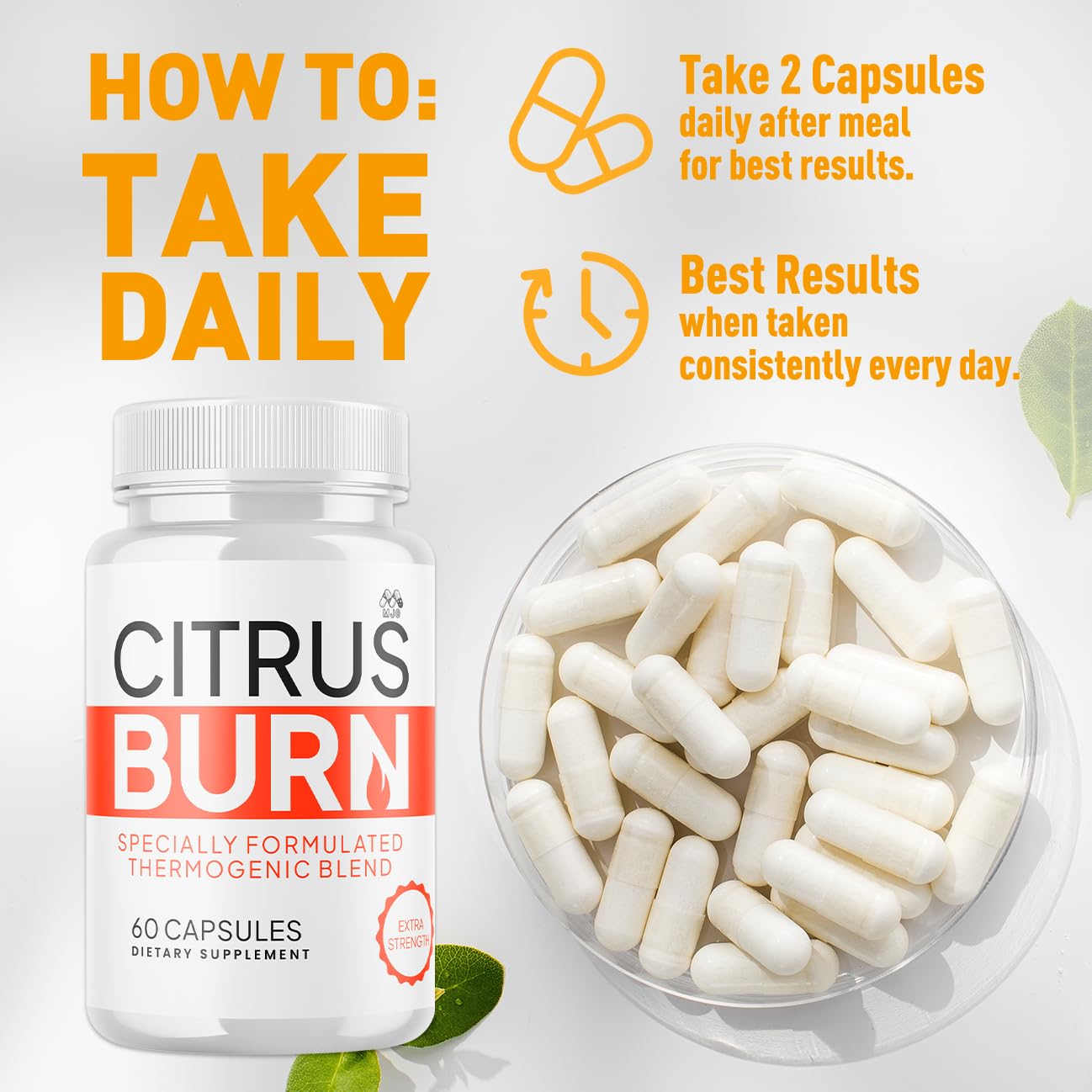 (2 Pack) Citrus Burn Capsules, Official CitrusBurn Pills with All Natural Ingredients, Advanced Citrus Burn for Optimal Health & Wellness Support with Premium Vitamins for Women & Men (120 Capsules) MJOAu supplements