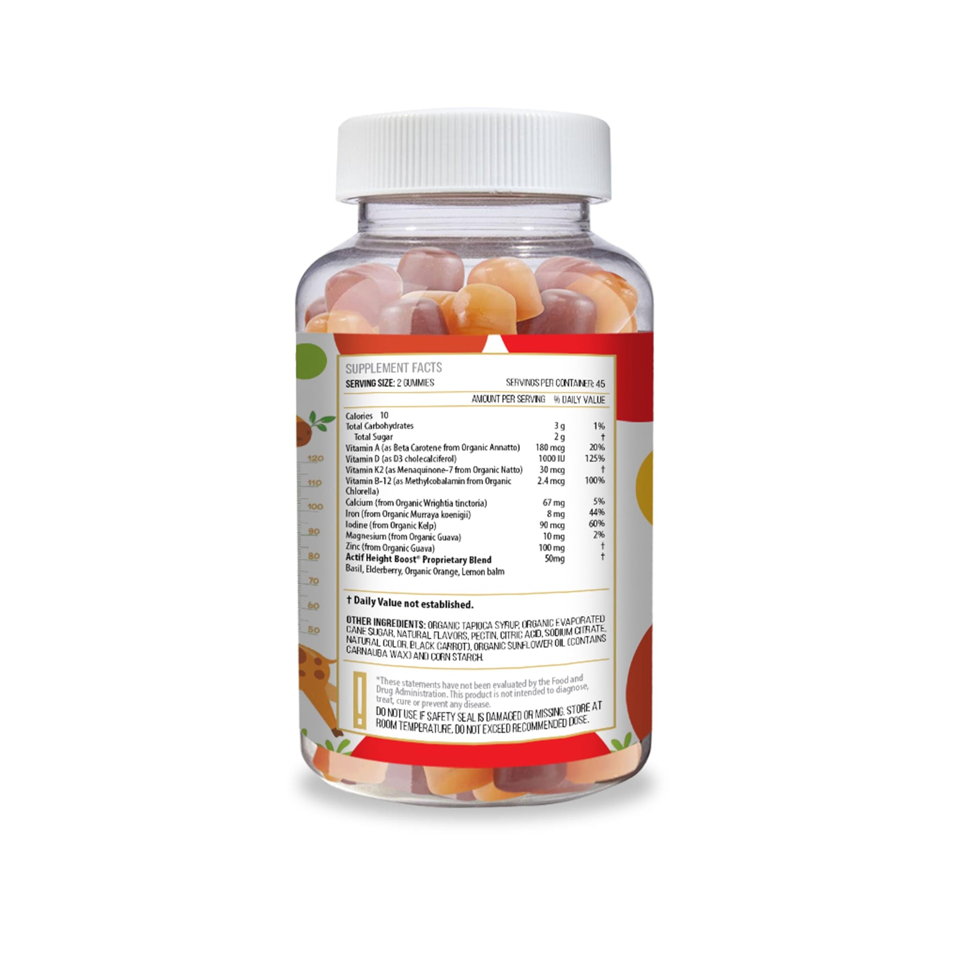 Actif Height Boost Mega Support for Kids 3-8 Years Old, Height Growth with 10+ Factors, 60 Gummies, Strawberry Flavor, Get Tall Fast Formula ACTIF Au supplements