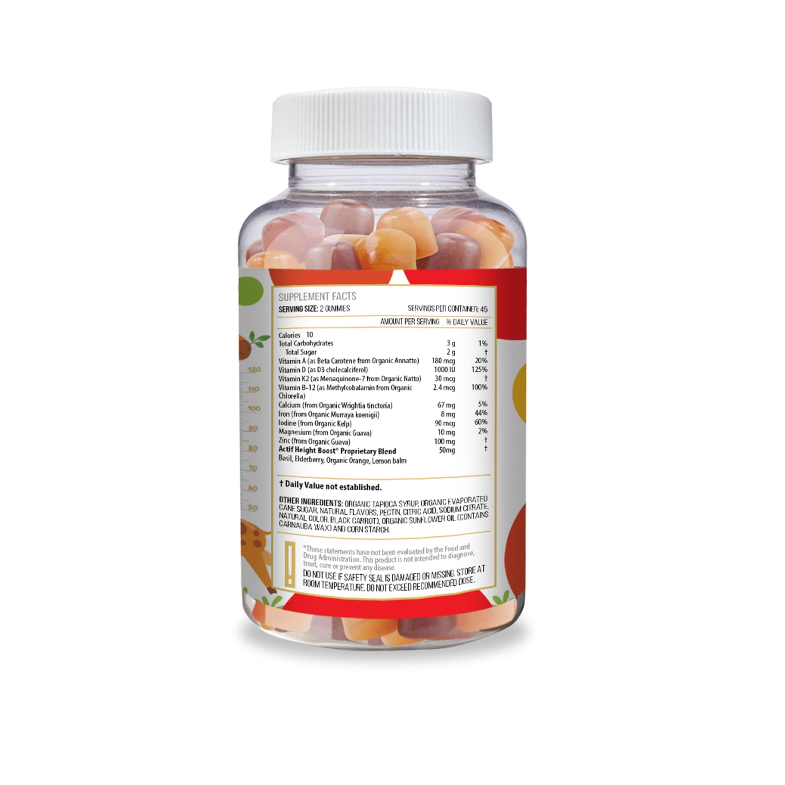 Actif Height Boost Mega Support for Kids 3-8 Years Old, Height Growth with 10+ Factors, 60 Gummies, Strawberry Flavor, Get Tall Fast Formula ACTIF Au supplements