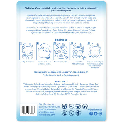 Ebanel 10 Pack Collagen Face Mask with Hyaluronic Acid, Vitamin C, Peptide, Aloe, Instant Brightening Hydrating Face Masks Skincare Korean Sheet Mask, Skin Firming, Lifting Anti Aging Facial Masks Ebanel buy supplements Au
