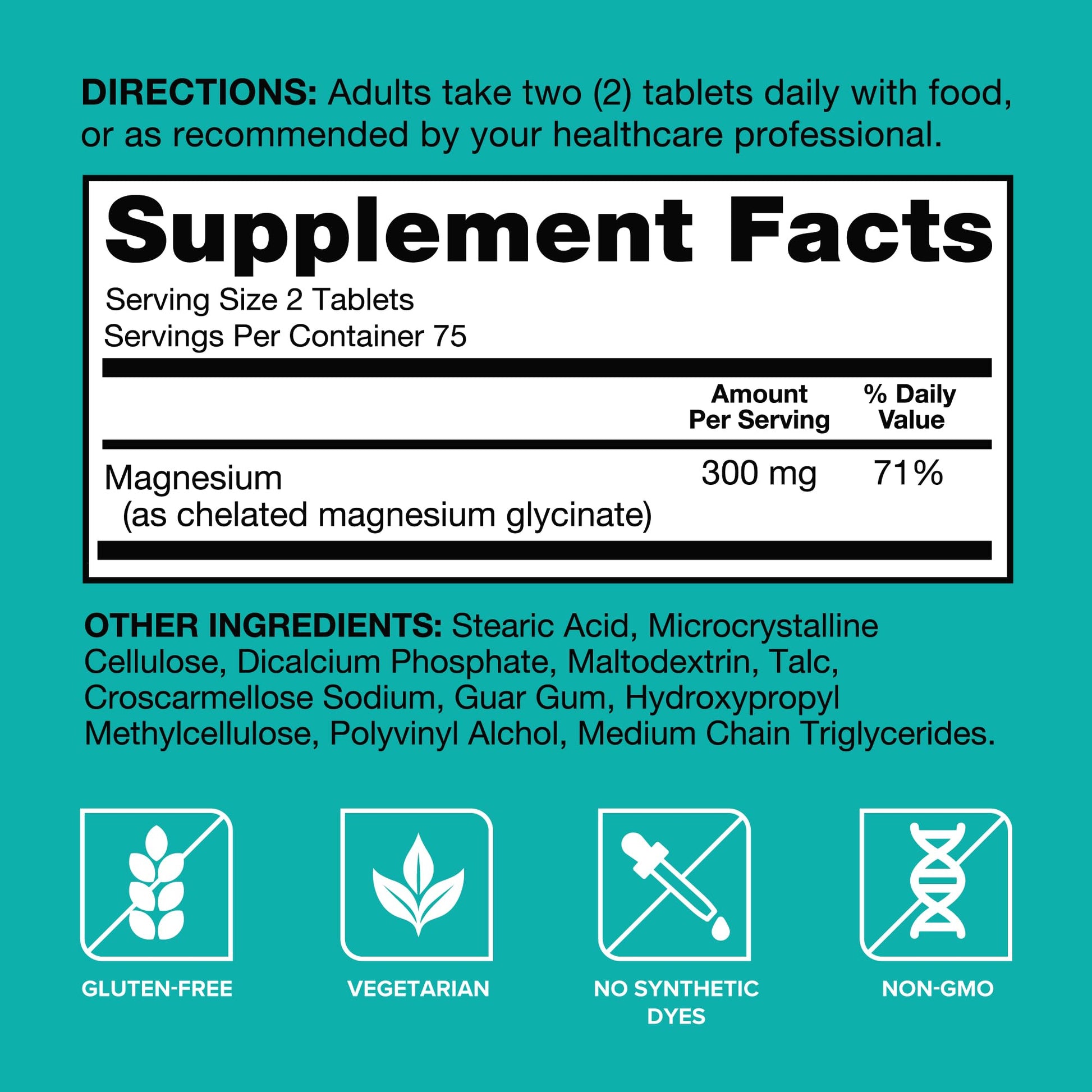 Qunol Magnesium Glycinate 300mg, 100% Glycinate Chelated Magnesium Supplement, 150ct Tablets Qunol Au supplements