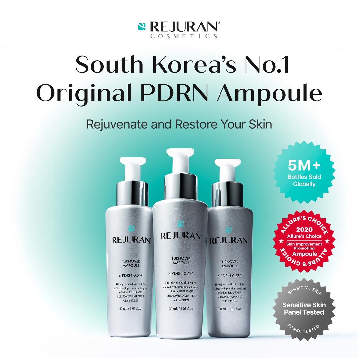 REJURAN® Turnover Ampoule, c-PDRN® – Original Salmon DNA PDRN Face Serum for Rejuvenation, Firming, Hydration & Youthful Glow REJURANUS supplements