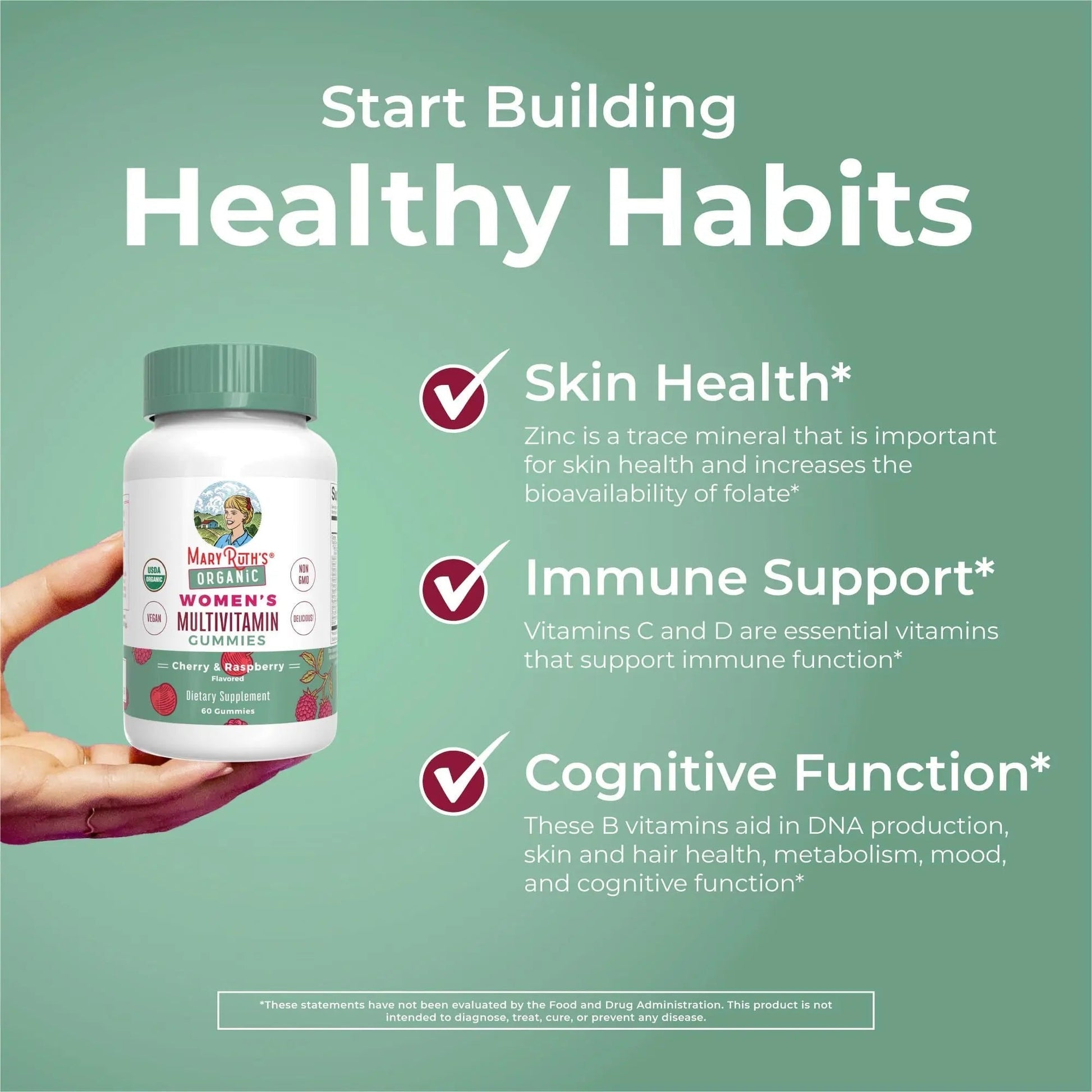 MaryRuth's Multivitamin Gummies for Women (Cherry & Raspberry) & Iron Liquid Supplement (Berry) | Clean Label Project Verified MARYRUTH'S Au supplements