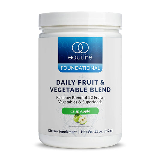 Equilife Daily Fruit & Vegetable Blend, Superfood Antioxidant Supplement, Crisp Apple Flavor with Vitamin C, Fiber, and 9 Essential Amino Acids, Supports Energy, Low Sugar, Vegan, 30 Servings Tub EquilifeAU supplements