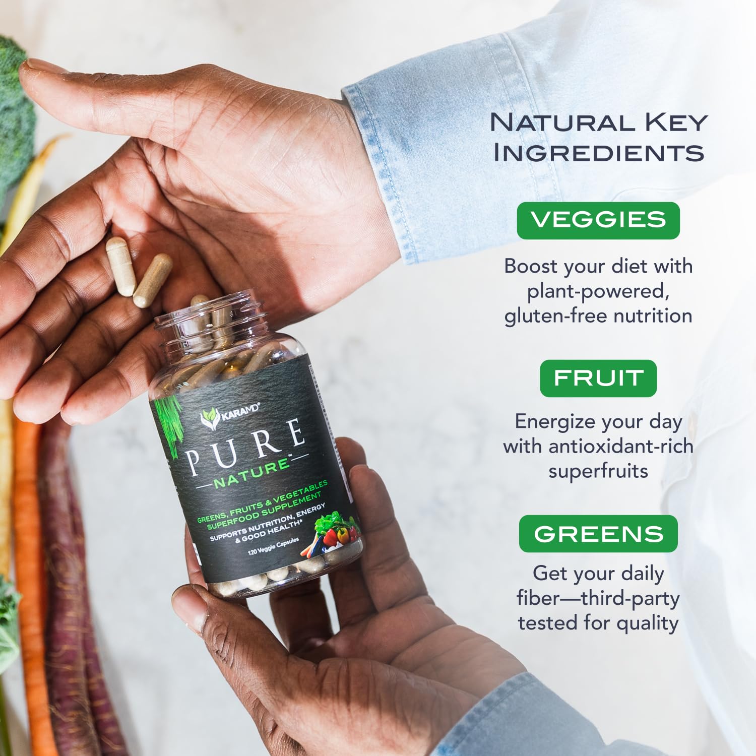 KaraMD Pure Nature Greens Whole Food Supplement & Revive Reds Polyphenol Energy Booster | Antioxidants, Shilajit & Enzymes | Vegan Friendly, Gluten Free, Non-GMO (30 Servings) KaraMD Au supplements