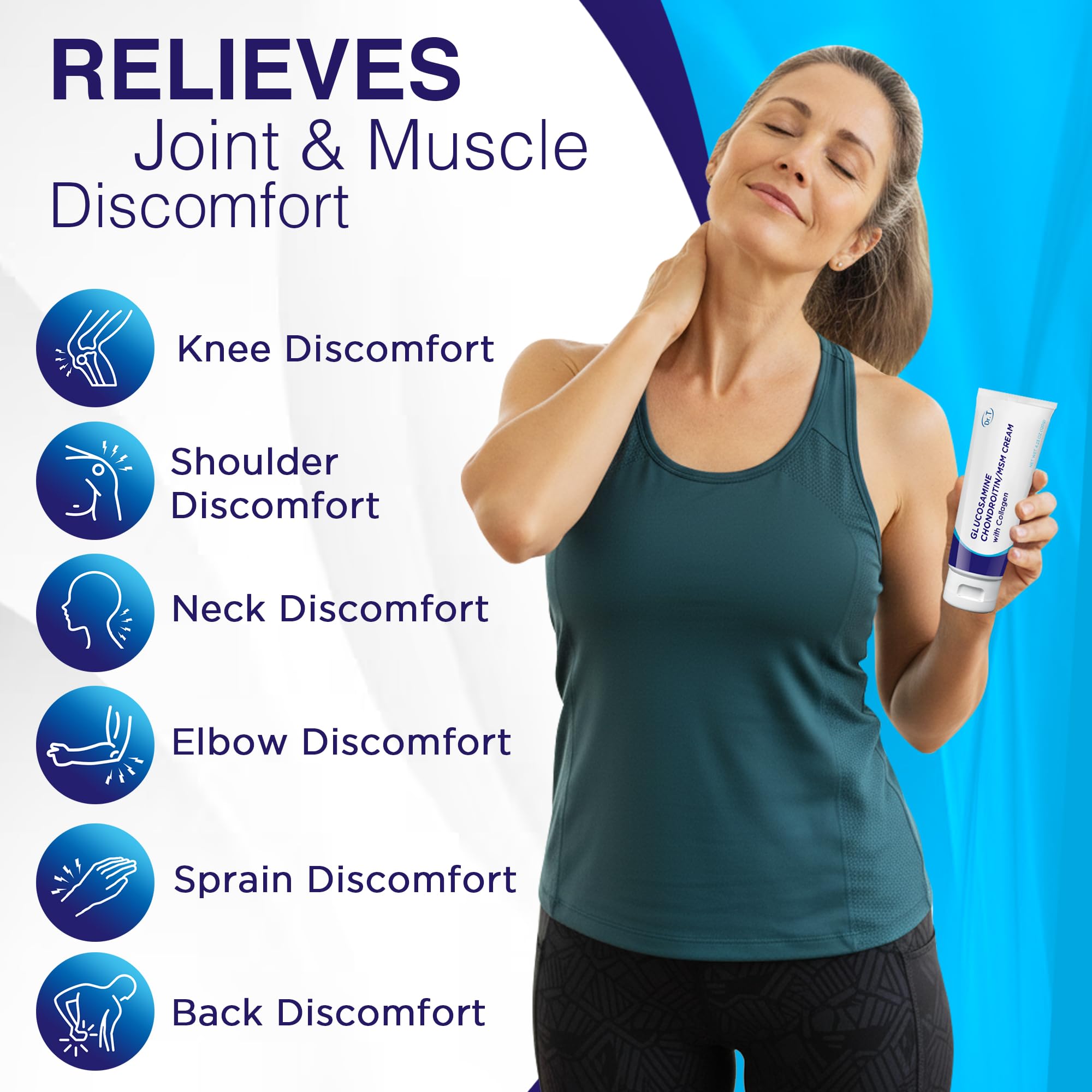 Dr. T Glucosamine Chondroitin Cream - Premium Formula with MSM and Collagen for Joint and Muscle Discomfort - Maintains Joint Strength, Flexibility & Muscle Mobility - 4.23 oz / 120g (2 Pack) Dr. T Au supplements