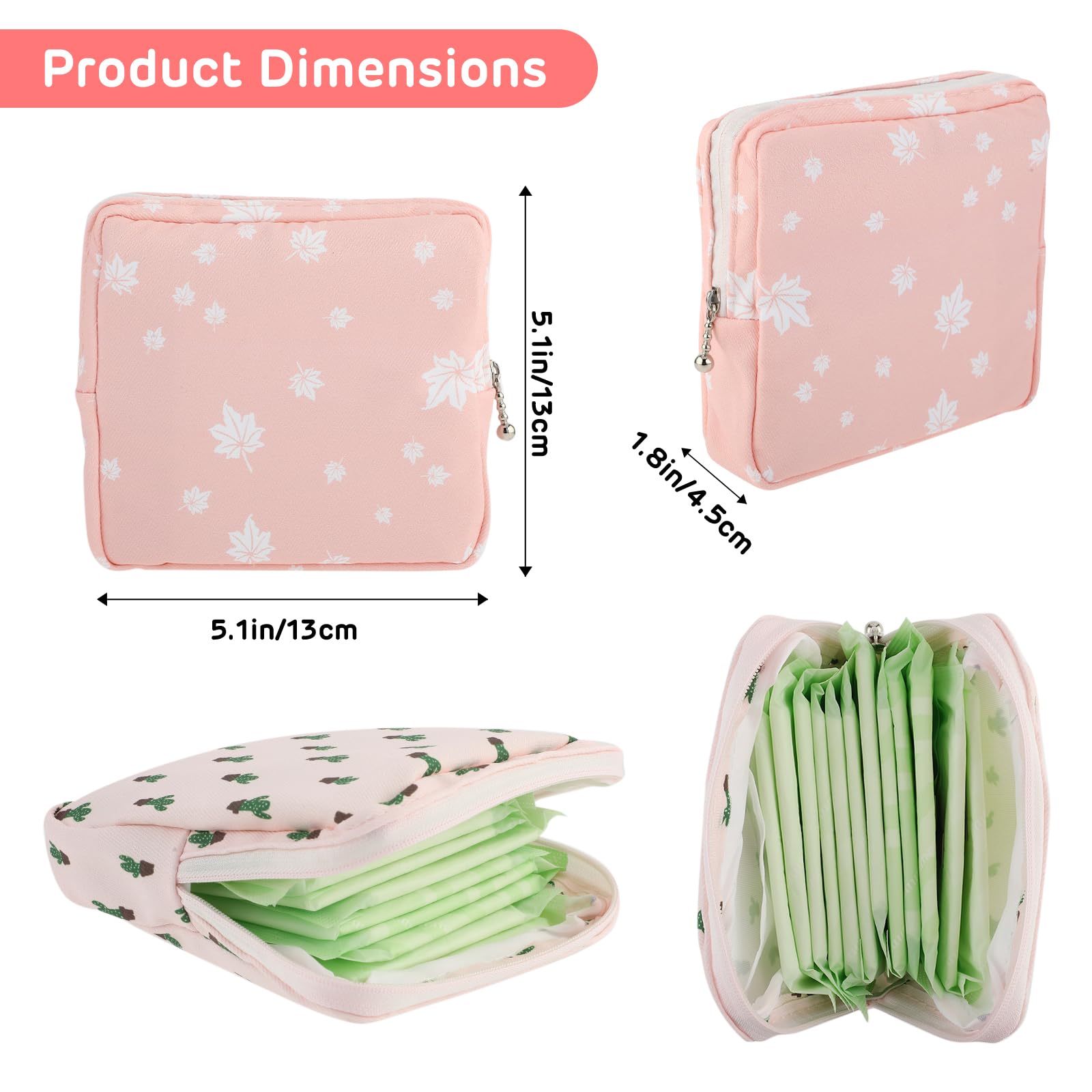 3Pcs Period Bag, Sanitary Pad Storage Bag Samll Period Pouch for Purse Cute Menstrual Period Bag Aster Au supplements