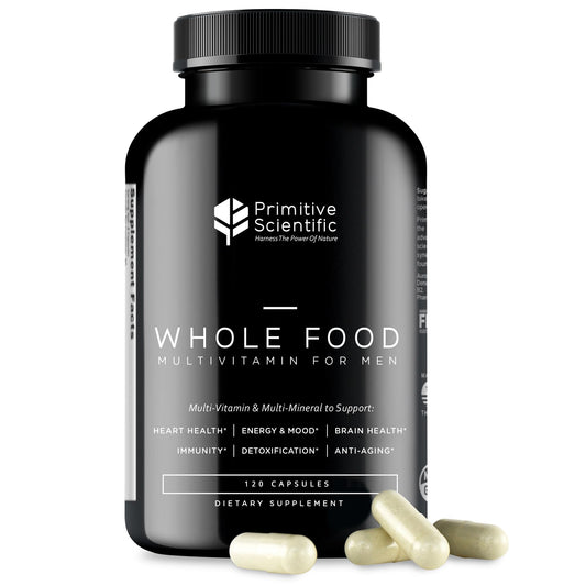 Primitive Scientific Whole Food Natural Multivitamin and Mineral Capsules for Men - All-Day Energy, Inner Zen, and Stronger You (120 Capsules) Primitive ScientificAu supplements