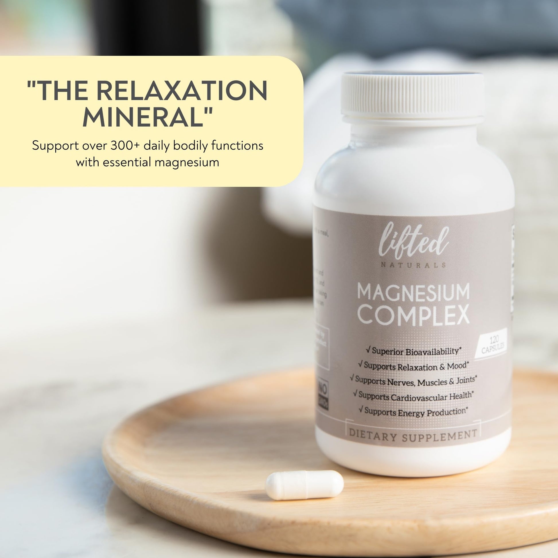 Magnesium Complex - Lifted Naturals Magnesium Supplement w/Bisglycinate, Malate, Taurate - 120 Capsules - Bioavailable Magnesium Formula for Mood, Sleep, Energy Support* Lifted Naturals Au supplements
