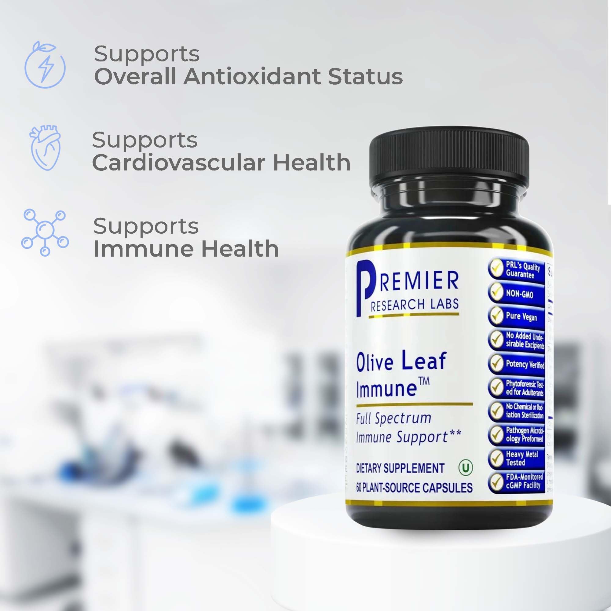 Premier Research Labs Olive Leaf Immune - Olive Leaf Extract Capsules, The Olive Leaf Pills with Phytonutrient Oleuropeinm, Herbal Supplement for Immune & Heart Health Support - 60 Vegetarian Capsules Premier Research Labs Au supplements