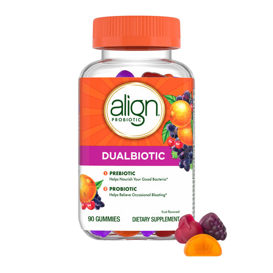 Align Dualbiotic, Prebiotics and Probiotics for Women and Men, Probiotics for Digestive Health, Prebiotics Help Nourish Good Bacteria, Natural Fruit Flavors AlignNZ supplements