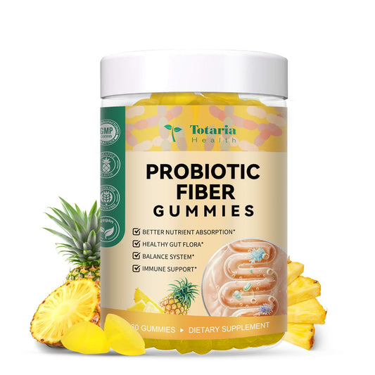 9-in-1 Probiotic Prebiotic Fiber Gummies for Adults & Teens, Fiber Supplement Pro with 5 Billion CFU Bacillus Coagulans, Psyllium Husk, FOS, Inulin, ACV for Digestion TotariaUS supplements