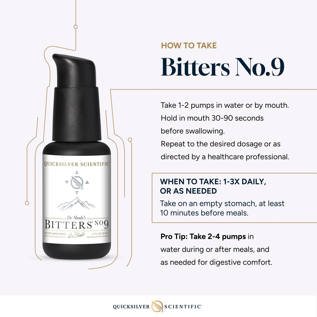 Quicksilver Scientific Dr. Shade's Bitters No. 9 - for Digestion - Fast Acting Liposomal Digestive Bitters with Milk Thistle, Burdock Root & Juniper Essential Oil - Digestive Support (50ml) Quicksilver Scientific Au supplements