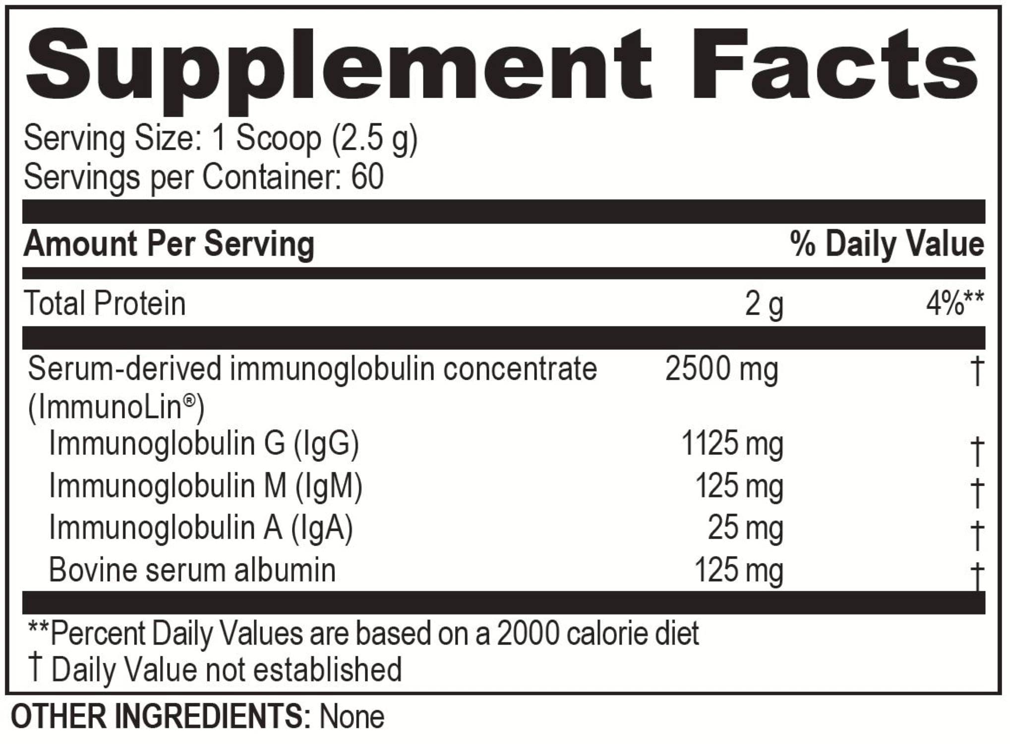 Brain Basics Ultra Pure IgG Supplement - Dairy-Free Supplement IgG-Immunolin Powder, Blended Vitamin & Mineral Supplements, 150g, 60 Servings Brain Bean Au supplements