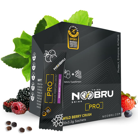 Noobru™ Pro - Brain & Nootropic Supplement for Cognitive Performance, Mental Clarity, and Focus - Precision-Formulated Drink with 17 Research-Backed Ingredients - 20 Servings NoobruAu supplements