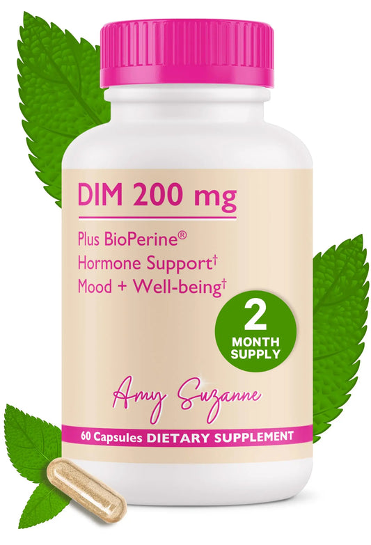 Amy Suzanne 200 DIM Supplement for Women - Estrogen Metabolism and Hormone Harmony for Menopause, Perimenopause & PMS Support - DIM Plus Bioperine for Mood Support - 60 Day Supply, Vegan Amy SuzanneAU supplements