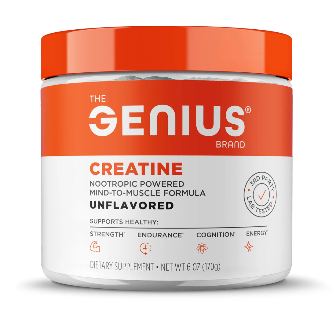 The Genius Brand Genius Creatine - Creatine Monohydrate Powder for Active Lifestyles - Endurance, Strength, Brain Performance & Muscle Health Support - Mind-to-Muscle Formula - Unflavored - 6 oz The Genius Brand Au supplements