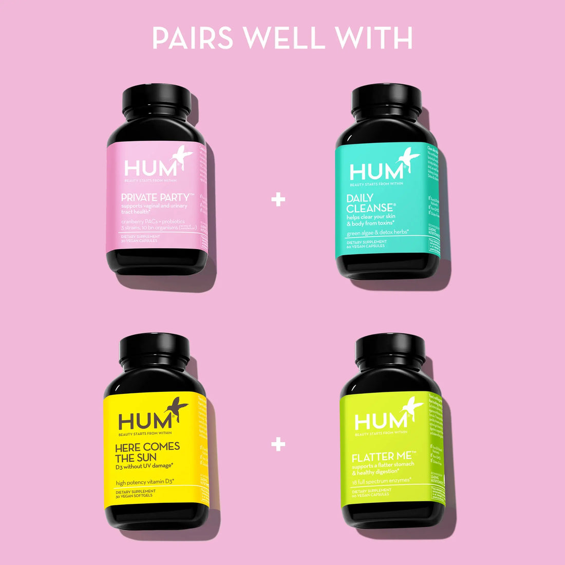 HUM Private Party Vaginal Probiotics for Women, pH Balance and Urinary Tract Support Vaginal Probiotic Supplement with Cranberry & Lactobacillus Blend, Women's Health Cranberry Pills, 90 Capsules HUM uk supplements