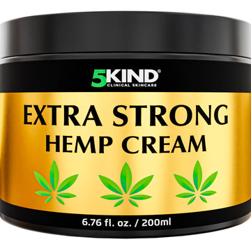 5kind Extra Strong Hemp Cream 6.76 fl oz - Maximum Strength - Natural Topical Cream - Muscle Rub for Lower Back, Joints, Neck, Knees, Shoulders 5kind clinical skincare Au supplements