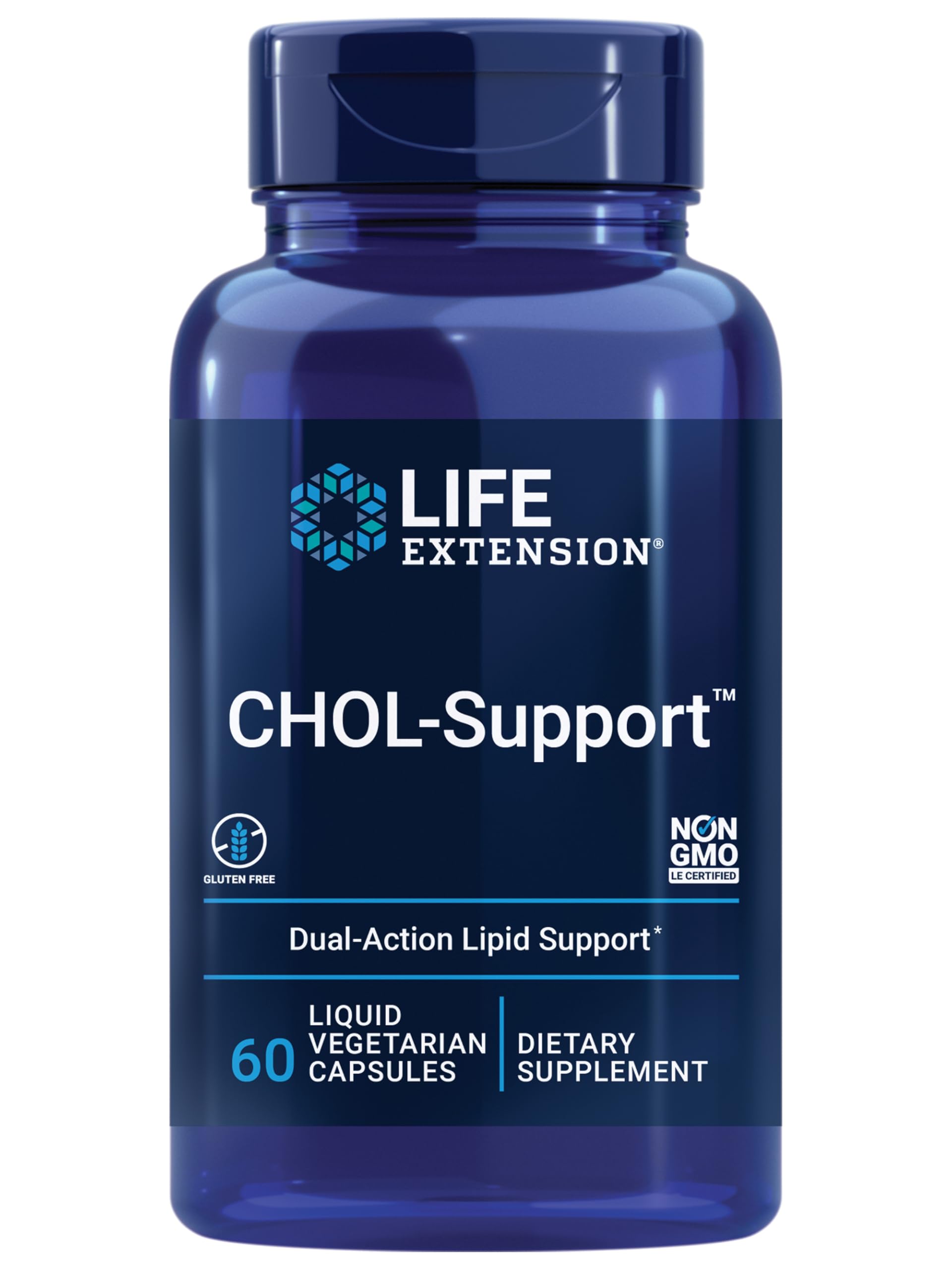Life Extension CHOL-Support™, Helps Maintain Already Healthy Cholesterol, Heart Health, Artichoke Leaf Extract, Vitamin B5 pantethine, Gluten-Free, Non-GMO, Vegetarian, 60 Capsules Life Extension Au supplements