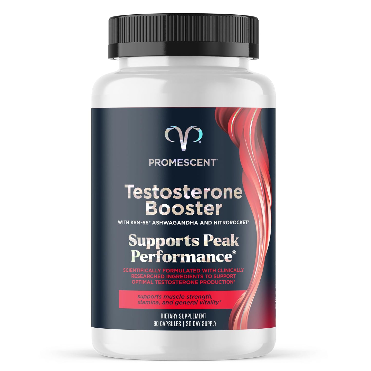 Promescent Testosterone Booster for Men Supplement w/Tongkat Ali (LongJack), KSM-66 Ashwagandha, Goat Weed, Fenugreek & Tribulus Terrestris, Supports Natural Energy, Stamina & Strength, 90 Capsules PromescentUS supplements