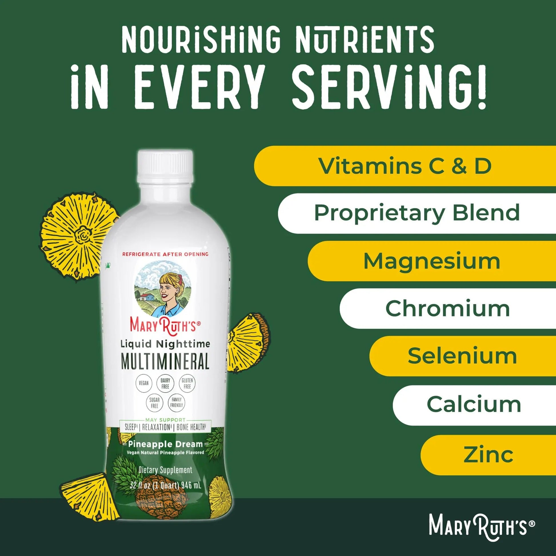 MaryRuth's Multivitamin Gummies for Women (Strawberry) & Liquid Nighttime Multimineral (Pineapple) | Clean Label Project Verified MARYRUTH'S Au supplements