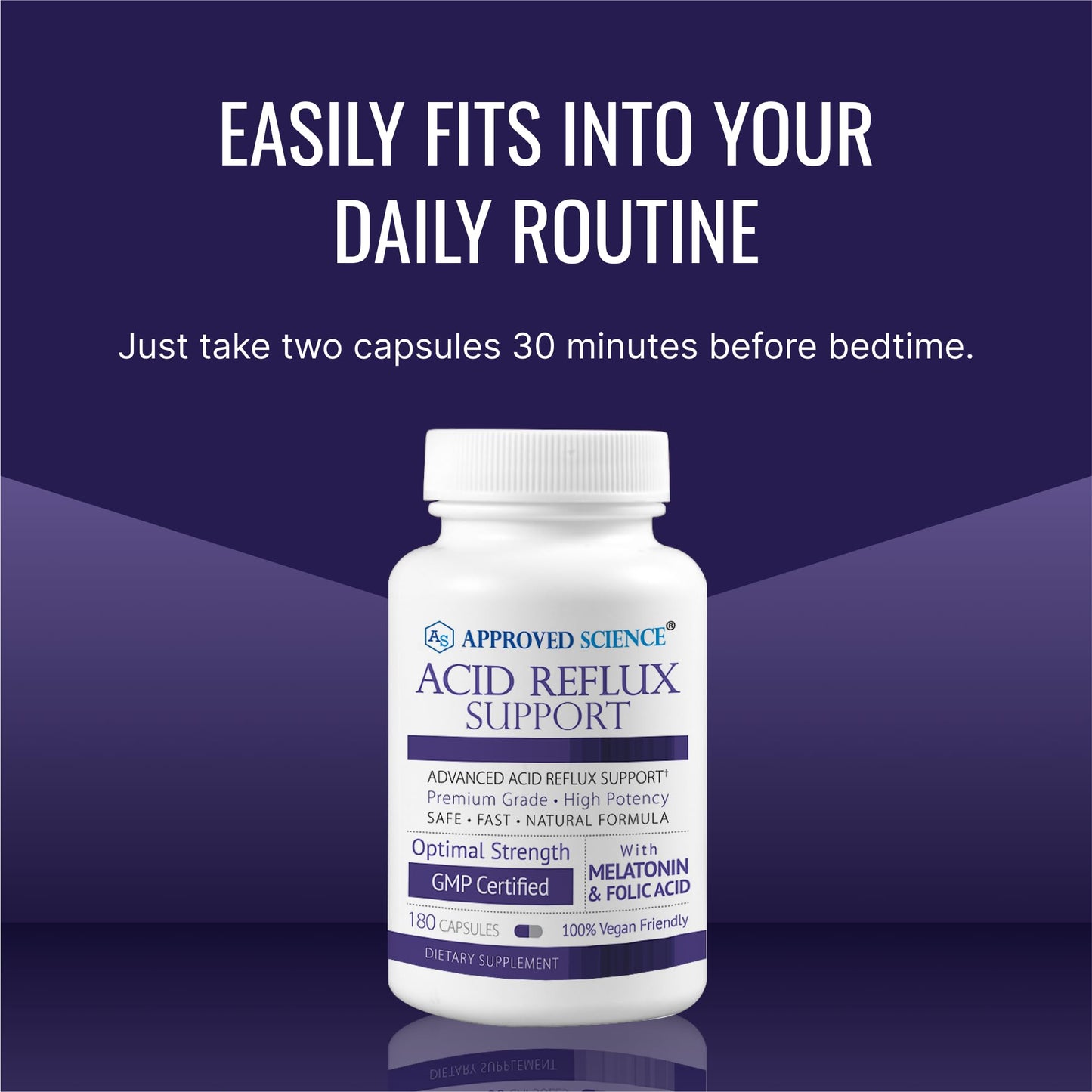 Approved Science® Acid Reflux Support - with Melatonin, Marshmallow Root, L-Taurine -180 Capsules - Vegan Approved ScienceAu supplements