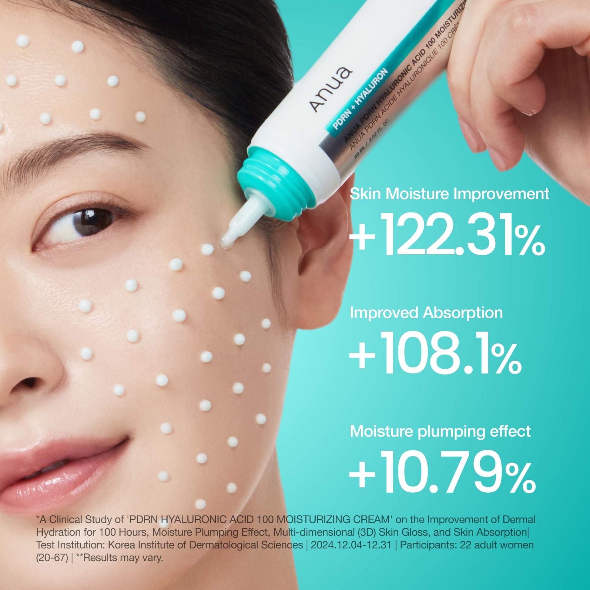 Anua PDRN Hyaluronic Acid 100 Moisturizing Cream, Lightweight, Non-Greasy Hydrating Face Moisturizer with Salmon DNA for Glass Skin, Korean Skincare (2.02 fl oz) ANUA Au supplements