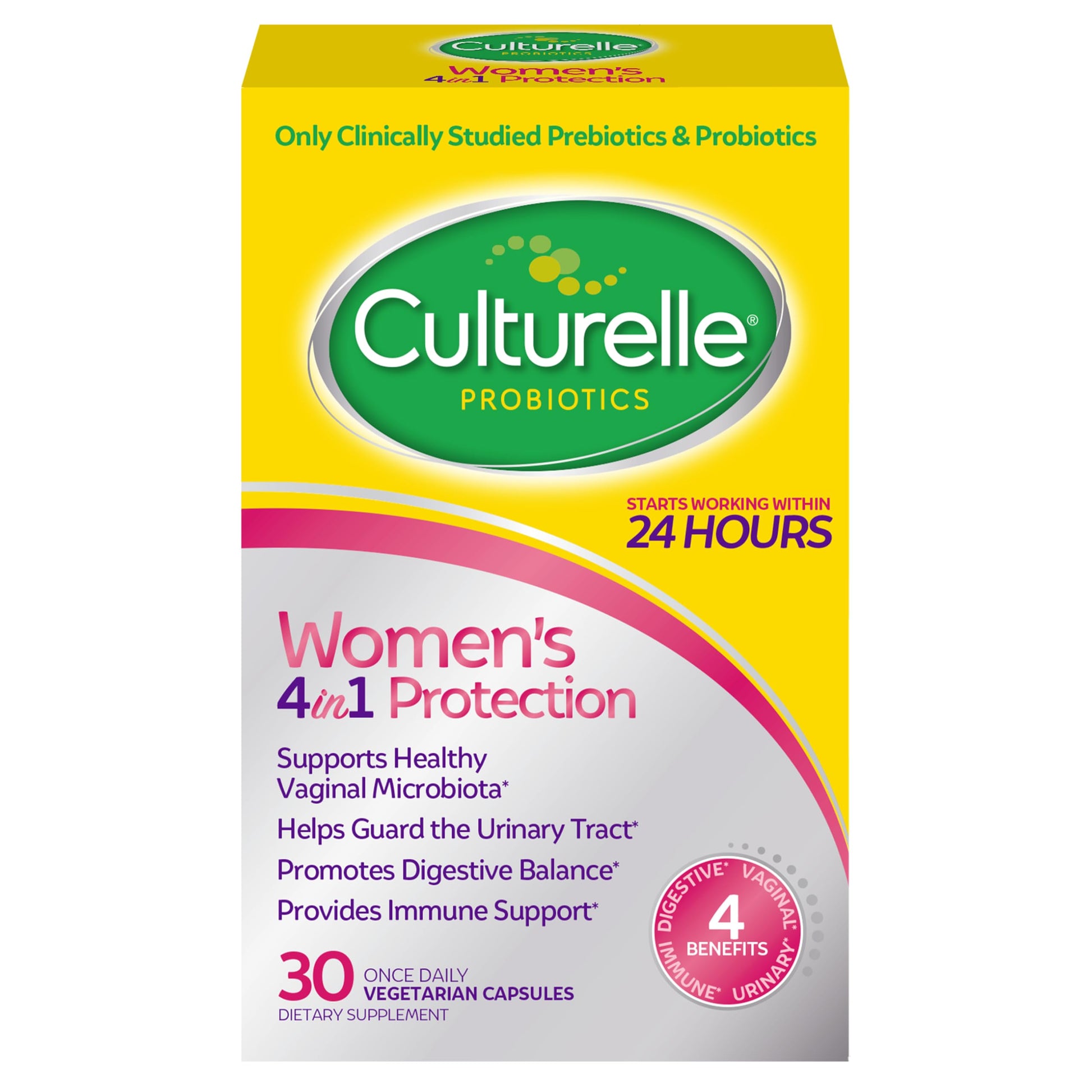 Culturelle 4-in-1 Probiotics for Women, Daily Probiotic & Prebiotic Supplement to Support Vaginal Health, Digestive Health, Immune Health CulturelleUS supplements