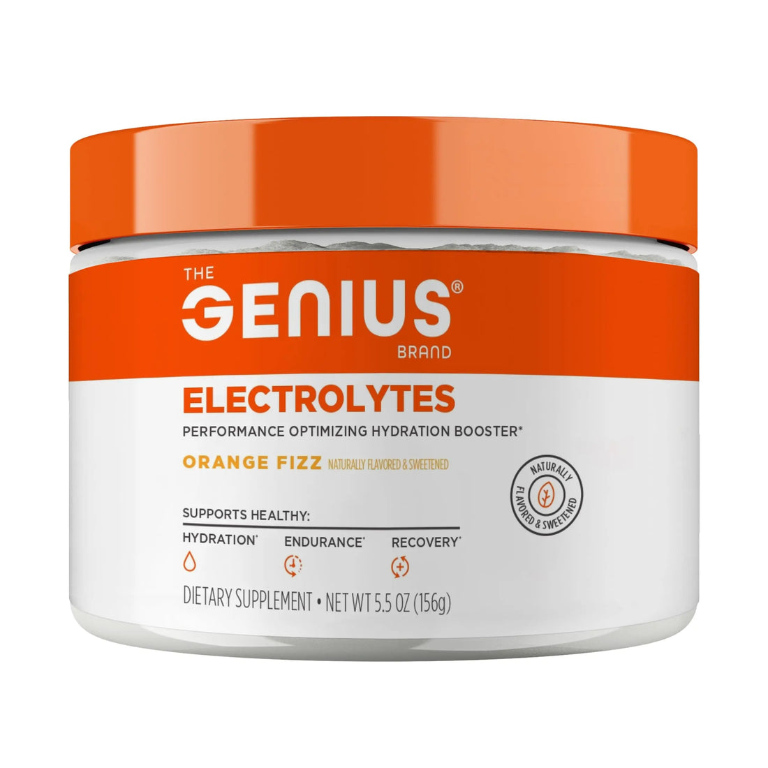 Genius Electrolytes Powder Drink Mix, Orange Fizz, 30 Servings - Natural Hydration Booster & Endurance Supplement with Potassium, Magnesium & Zinc - Sugar Free & No Artificial Sweeteners or Dyes The Genius Brand Au supplements