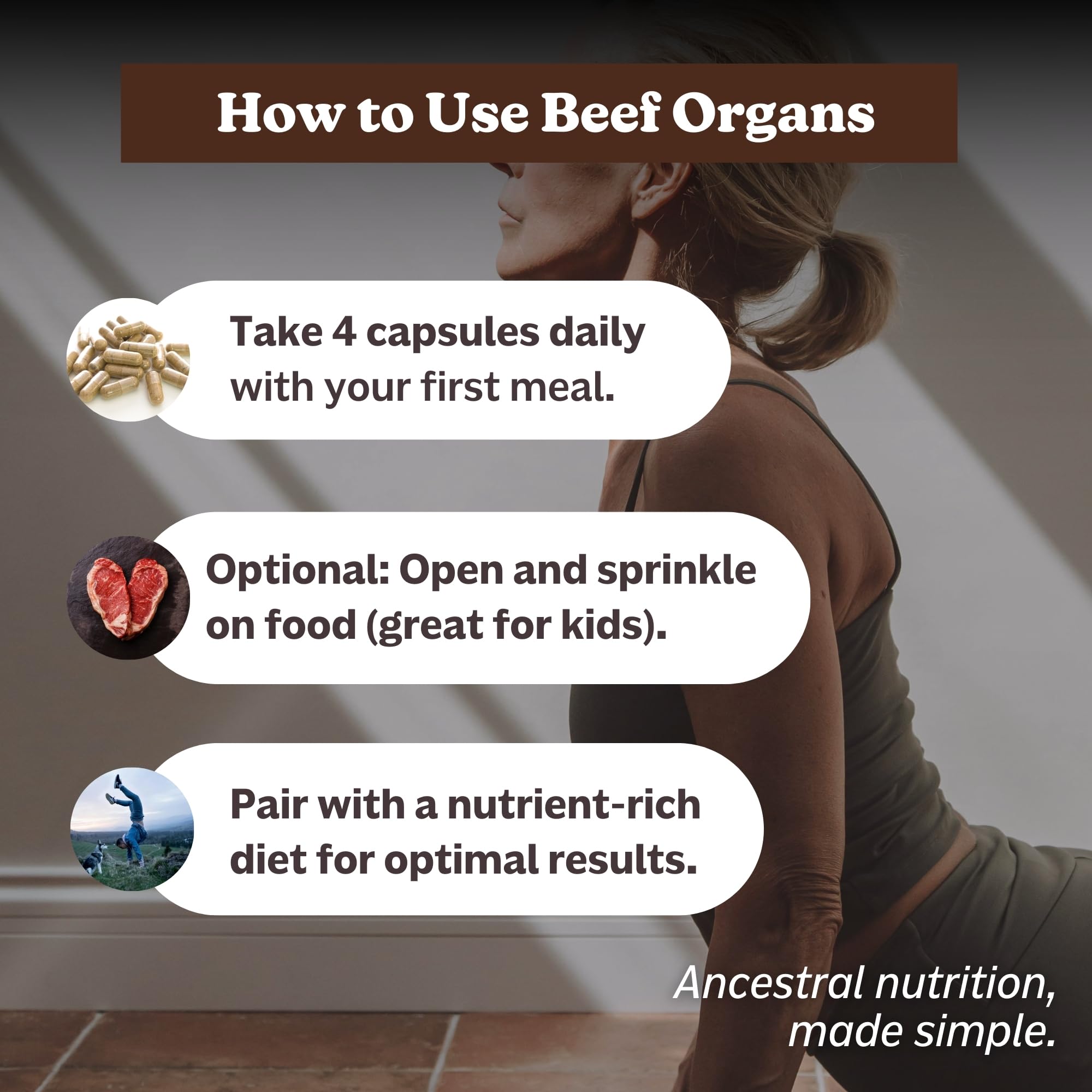 MK Supplements Grass-Fed Beef Organs Capsules | 5 Organs in Nature-Identical Ratios | B12, Copper & Heme Iron | Regeneratively Raised | 150 Capsules MK Supplements Au supplements
